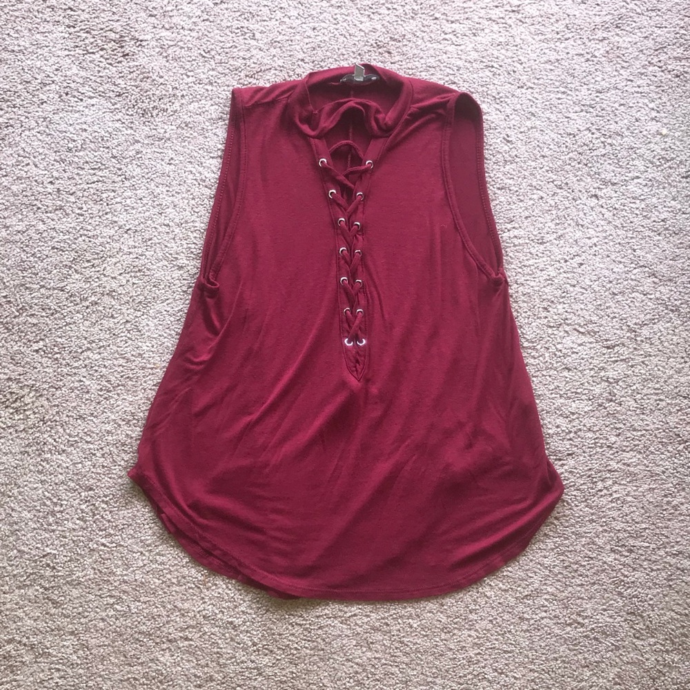 Lace up tank top